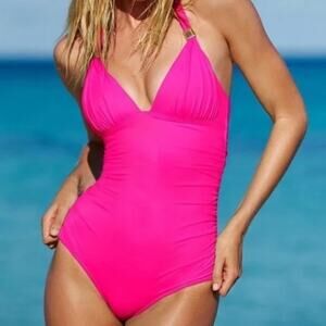 Victoria's Secret The Forever Hot Pink One-Visit Piece Swimsuit Size M